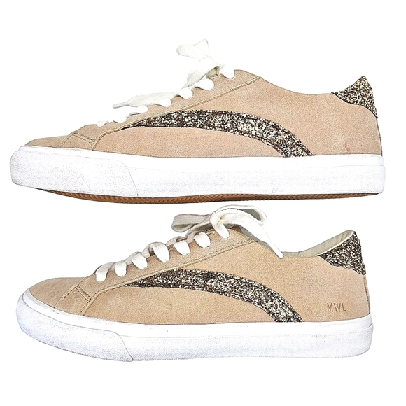 Madewell Shoes - MADEWELL Sidewalk Low-Top Skate Glitter & Suede Sneakers Size W's 8, M's 6.5